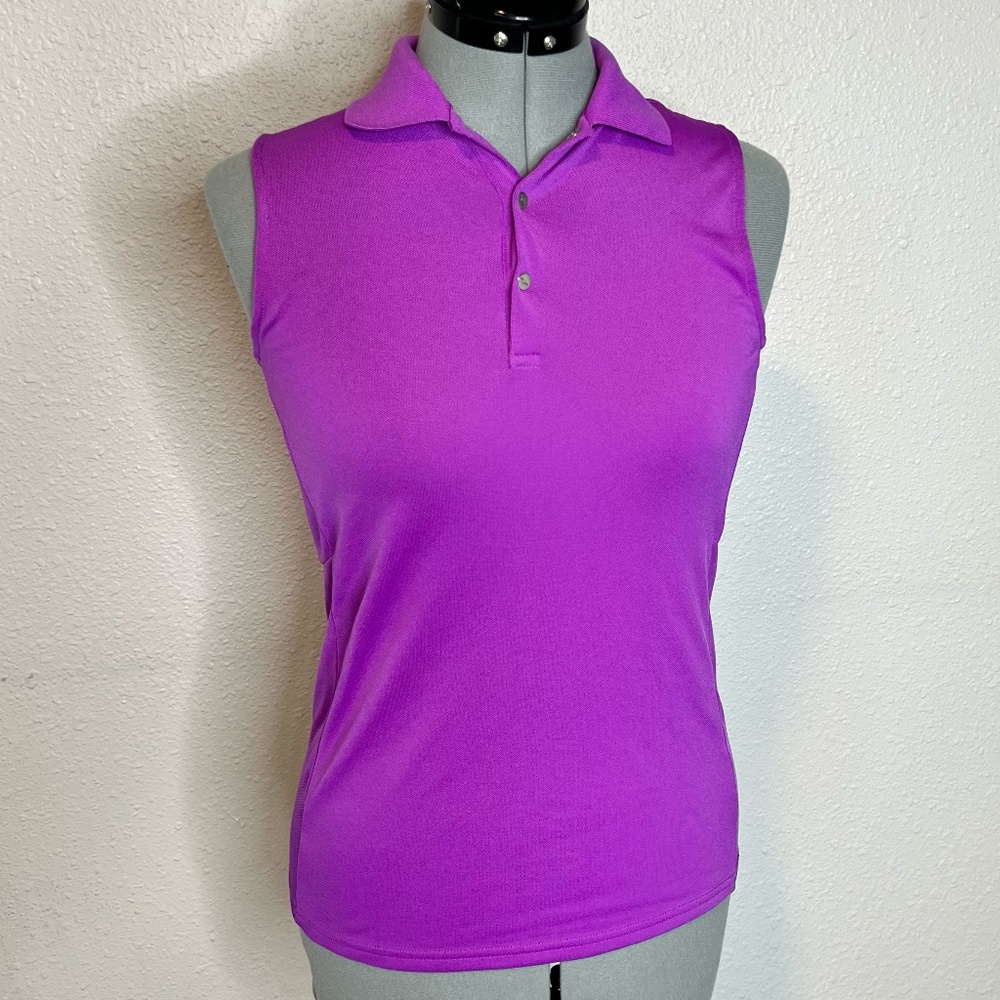 Fuchsia Top Polo Golf Shirt Collared Sleeveless Size Small